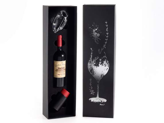 Gift box with 3 sommelier accessories for wine
