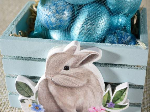 Colorful wooden fence basket with Bunny decoration