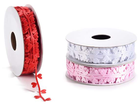 Satin ribbon with little hearts
