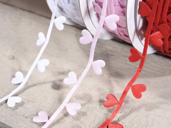 Satin ribbon with little hearts
