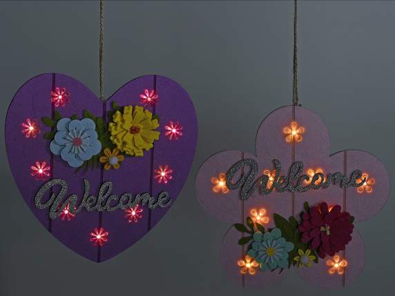 Colorful cloth decoration with hanging LED lights