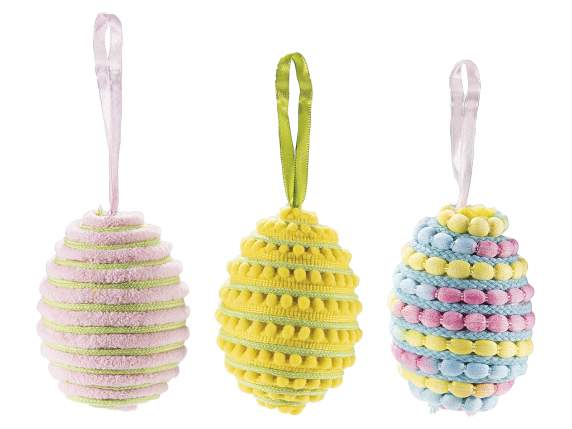 Œuf de Pâques en tissu doux à suspendre