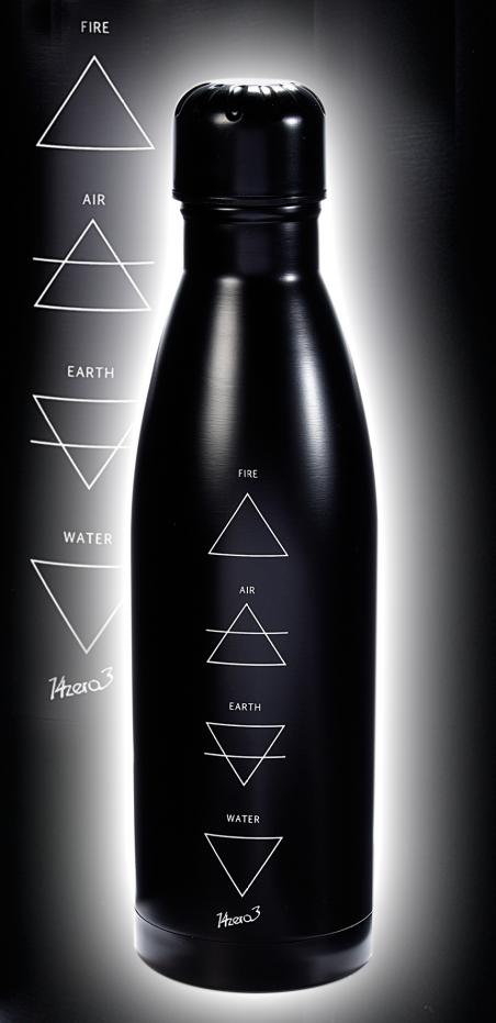 Botella térmica-termo de acero inoxidable negro de 500 ml