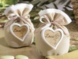 Wooden heart bags, bridal charm