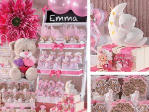 Allestimento nascita bimba bomboniere