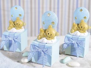 Blue box favor, teddy bear decoration for children