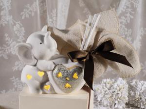 Bomboniera elefantino con cuore e diffusori