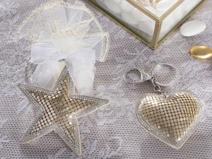Bomboniera portachiavi stella e cuore matrimonio