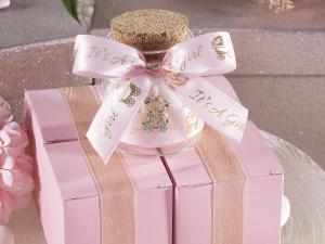 Bomboniera portaconfetti nascita bimba rosa