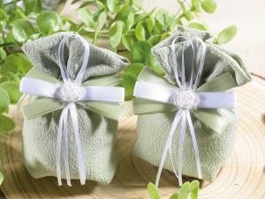 Bomboniere green, sacchettini portaconfetto
