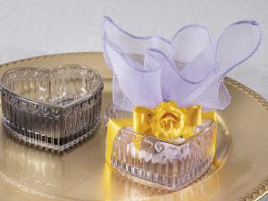 Cadeau de mariage en verre en forme de cœur
