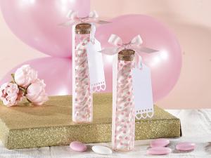 Confetti test tube for baby girl celebration, souv