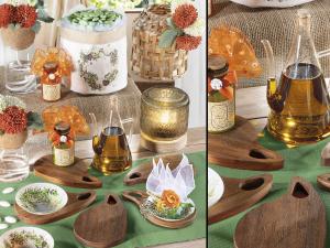 Configuración de boda con temática verde
