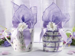 Hochzeitsbecher mit Lavendelmotiv für Veranstaltun