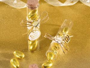 Nozze d'oro: provetta porta confetti