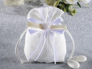 Weiße Konfetti-Tasche, elegante Nüchternheit