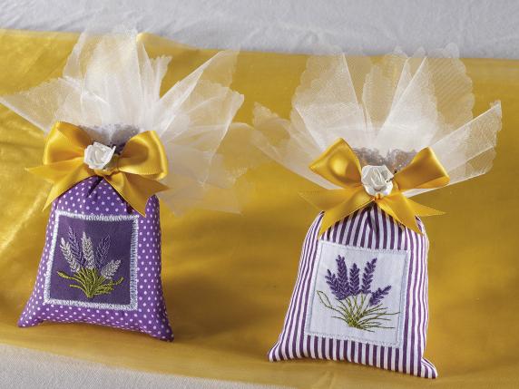 Bolsas de regalo de boda al por mayor con lavanda bordada