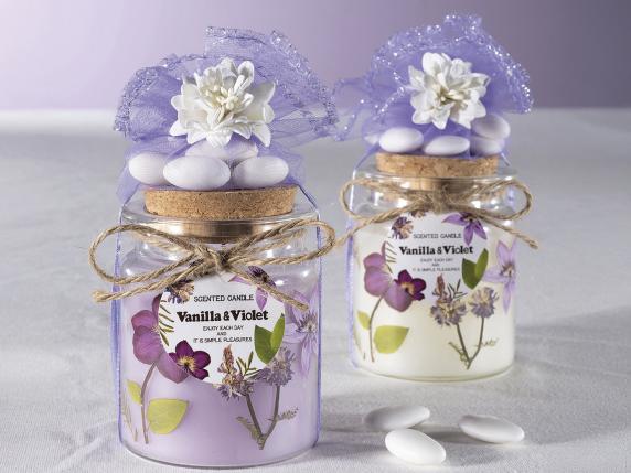 Bougies parfumées en gros avec support à confettis en tulle