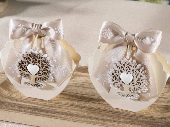 Cadeaux de mariage en gros, boîte à confettis, arbre de vie, mariage