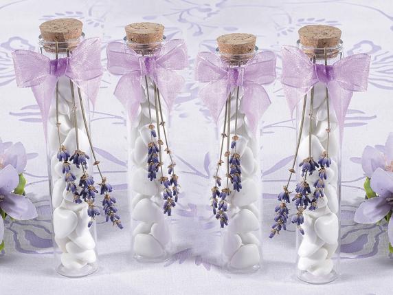 Lavendel-Reagenzglasgeschenke und Konfetti im Großhandel