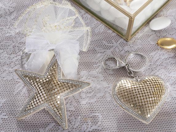 Llavero con forma de estrella y corazón para regalos de boda al por ma