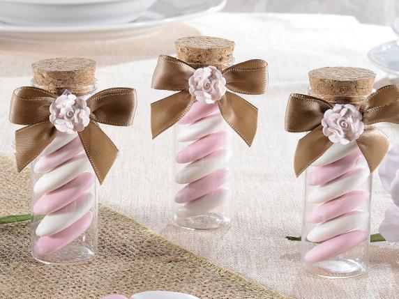 Wholesale test tubes of sugared almonds for wedding favors