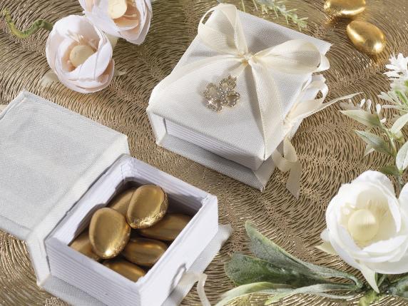 boîte à confettis de mariage en or en gros