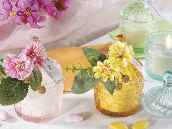 gros pot de bougie en verre pour cadeau de mariage