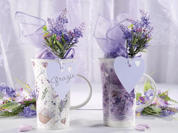 wholesale lavender themed gift mugs