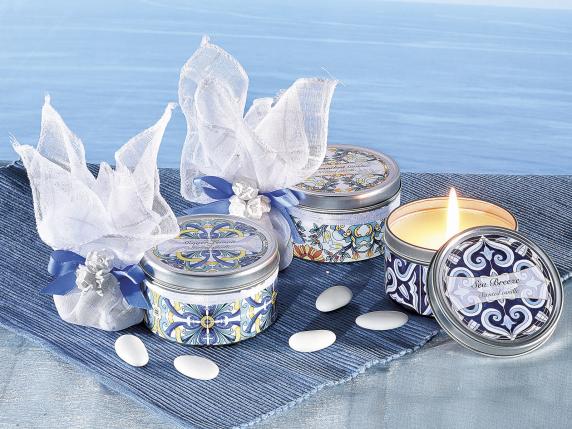 wholesale majolica scented candle favors