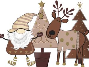 Auguri Di Natale Con Tre Simpatici Gnomi Su Sfondo Blu Auguri Natale Immagini Di Natale Pittura Natalizia
