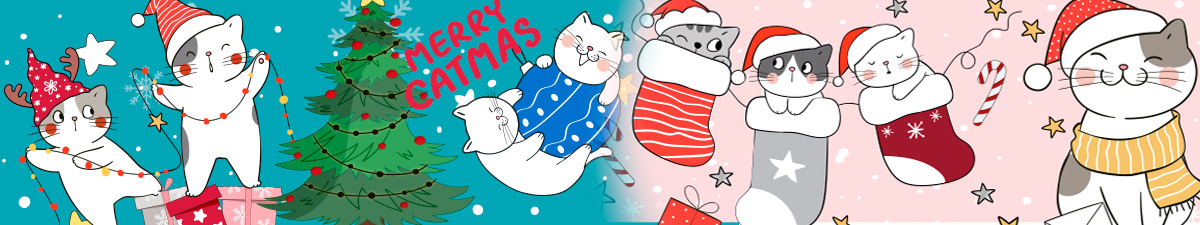 Gatti accessori, buon Meowy Xmas