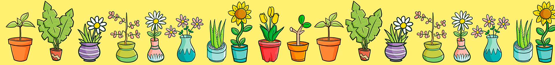 Flower pots and artificial flowers