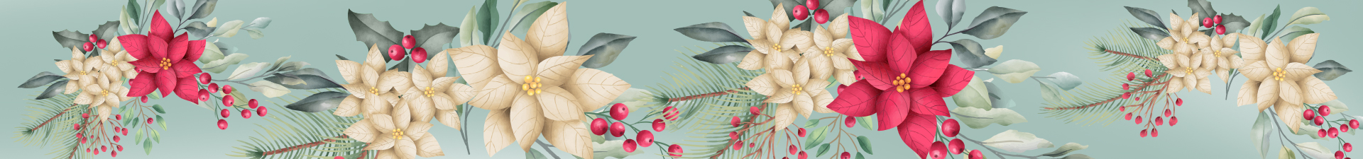 Guirnaldas y flores navideñas artificiales