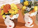 Paniers de fleurs romantiques