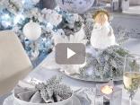 Silver white themed Christmas table