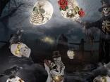 Teschio Halloween arredo vetrina