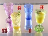 vaso de vidrio coloreado de verano