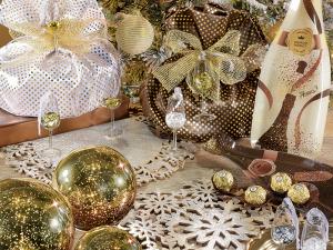 Lumières et décorations, champagne de Noël