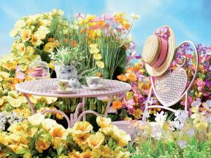 Outdoor summer tables and chairs set