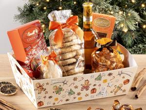 Paniers et plateaux cadeaux de Noël