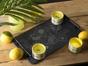 Plăci de tăiat de vară și pahare de limoncello