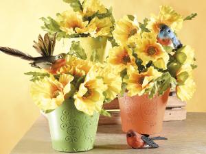 Vases et fleurs artificielles
