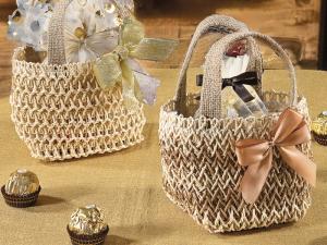 Woven baskets with bow