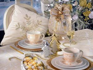 tavola natale oro argento