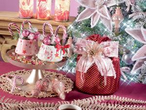 tavola natale rosa