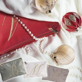 Clutch bag with initial