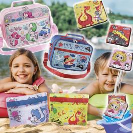 Items for children, lunch boxes and cases
