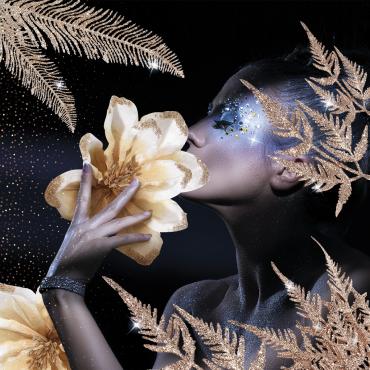 flori artificiale aurii: Anul Nou