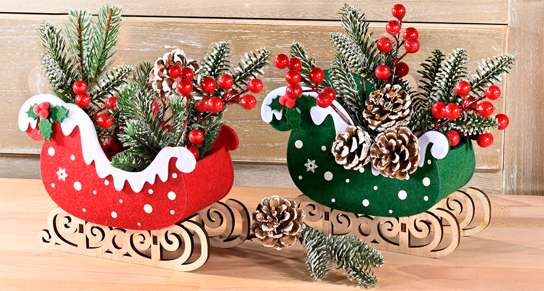 Cestas de trineo navideñas